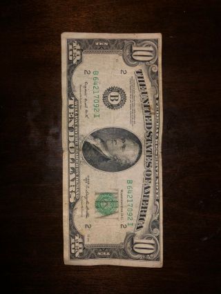 1950 D $10 Ten Dollars Federal Reserve Note Bank Of Philadelphia