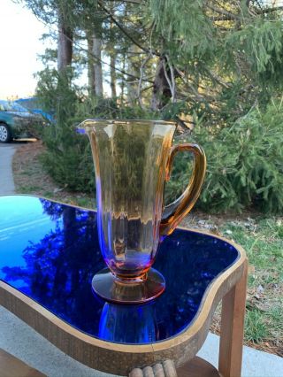 Fostoria Fairfax 2375 Amber Pitcher (5000) 10 " Tall Elegant Depression Glass