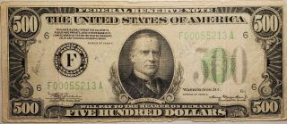1934a $500 Atlanta Georgia Five Hundred Dollar Bill On Demand Currency