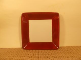 Pampered Chef Simple Additions Cranberry Red Square Salad Plate 7 1/4 "