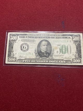 $500 Series 1934a Federal Reserve Note - Chicago 1 Day