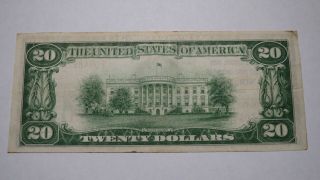 $20 1929 Norwich York NY National Currency Bank Note Bill Charter 1354 VF, 3