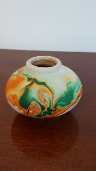 Vintage Nemadji Usa Clay Pottery Vase 128