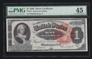 Us 1886 $1 Martha Silver Certificate Fr 217 Pmg 45 Ch Xf (198)