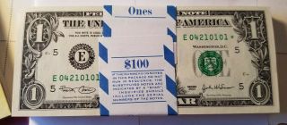 Uncirculated 2003 Richmond Virginia Star Note Pack $1 Dollar Bills