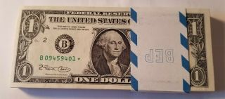 Uncirculated 2003 York Star Note Pack $1 Dollar Bills w/ Fancy 09459450 2
