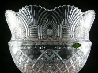 Elegant Art Deco Lead Crystal Centerpiece Footed Bowl Godinger Shannon COQUILLE 2