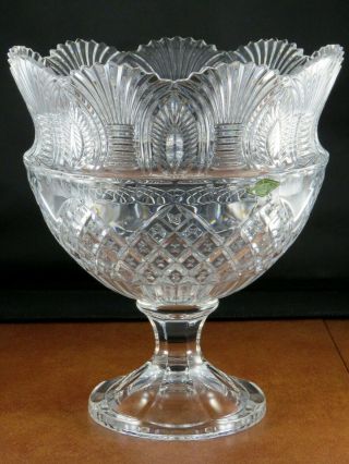 Elegant Art Deco Lead Crystal Centerpiece Footed Bowl Godinger Shannon COQUILLE 3