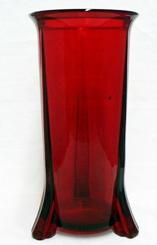 Vintage Anchor Hocking Royal Ruby Glass 10 " Footed Vase
