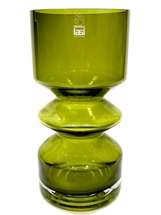 Riihimaki/riihimaen Lasi Oy Large Green Vase By Tamara Aladin Design No 1472