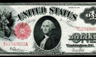 ((minor Error))  $1 1917 United States Note - Legal Tender - Sawhorse Currency