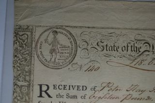 Massachusetts Bay State Treasury Certificate December 1,  1777 Anderson MA - 10 2