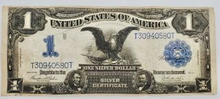 1899 Black Eagle One Dollar $1 Silver Certificate Note Large Bill Lincoln Grant