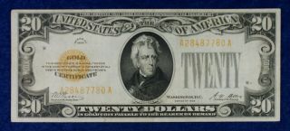 1928 $20 Small Gold Certificate Currency Banknote