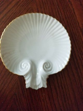 Vintage Lenox Ivory Colored Sea Shell Shaped Soap Dish Candy Trinket Dish 5.  5x5 "