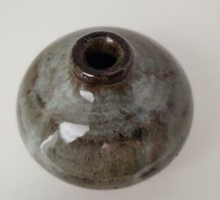 Vintage Signed Studio Art Pottery Stoneware Vase Vessel Weed Pot Earth Tones 2