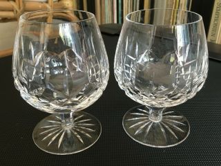 Set Of 2 Waterford Lismore Crystal 12 Oz Brandy Snifter Goblets