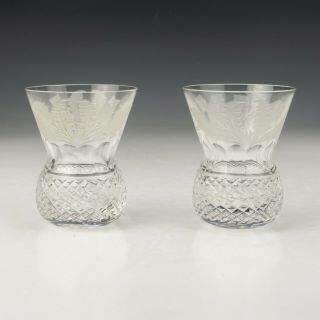 Edinburgh Crystal Glass - Thistle Formed Liquor Drinking Glasses
