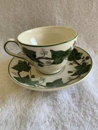 Wedgewood Napoleon Ivy - Green Coffee Cup And Saucer England