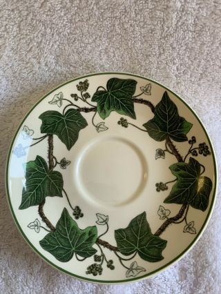 Wedgewood NAPOLEON IVY - GREEN Coffee Cup and Saucer England 2