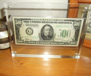 1934 A $500 Dollar Bill In Gorgeous Frame B5
