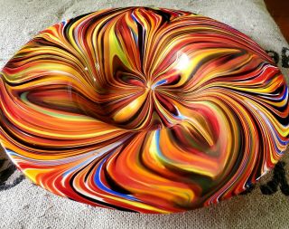 Vintage Art Glass Multi Colored Bowl