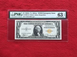 Fr - 2306 1935 A Series North Africa Wwii $1 Silver Certificate Pmg 63 Epq