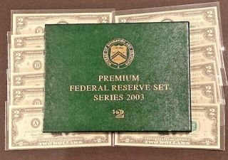 2003 $2 Star Premium Federal Reserve Set 00000745,  3 - Digits,  All 12 Districts