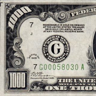Trophy Note 1928 Chicago $1000 Frn Thousand Dollar Bill 500 Fr.  2210 - G00058030a