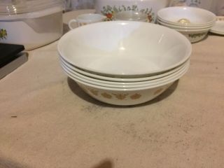 Vintage Golden Butterfly 5 Serving Bowls And 1 Xtra Large Bowl