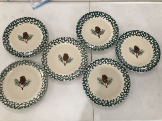 Tienshan Folk Craft Pinecone Country Dinner Plates 10 1/4