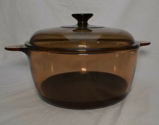 Corning Vision 5 Qt,  4.  5l Dutch Oven Stock Pot With Lid,  Amber,  Usa
