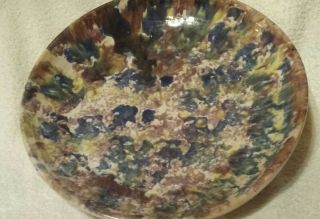 Unique Handmade Arts And Craft Splatter Glaze Pottery Bowl Platter Dish