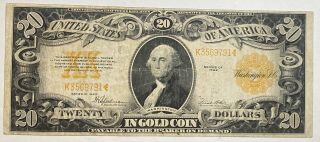 1922 Twenty Dollar Gold Certificate Large Note $20 Fr.  1187