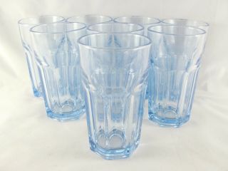 8 Libbey Gibraltar Juice Glass Tumblers,  7 oz,  misty blue,  4 - 1/2 