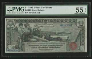 Fr225 $1 1896 Silver Cert " Education " Note Pmg 55 Epq Choice Au Wln567