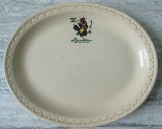 Old Vintage Syracuse China Chicken In The Rough Restaurant Oval Platter 9 1/2 "