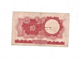 1961 MALAYA & BRITISH BORNEO 10 DOLLAR PB2 2