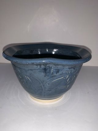 Signed Art Studio Hand Crafted Pottery Tall BOWL 3