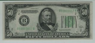 1934 A $50 Federal Reserve Note York Fr.  2103 - B PMG Gem Uncirculated 65 EPQ 3