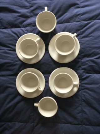 Vintage Buffalo China Restaurant Ware All White 6 Cups And 4 Saucers