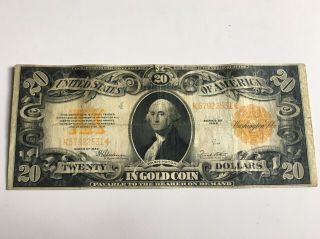 1922 $20 Gold Certificate Large Size Note Speelman White Fr 1187 -