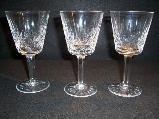 Waterford Lismore Cut Crystal Water Stemware Goblets 5 7/8 " Set Of 3
