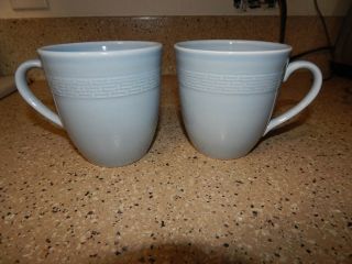 2 Mse Martha Stewart Everyday Blue Coffee Cup/mugs - Great