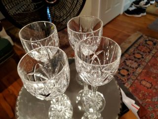 Set Of 4 Marquis Waterford Lead Crystal 12 Oz Tall Wine Water Goblets