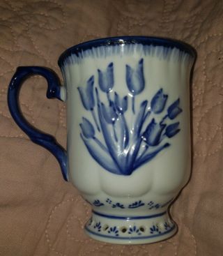 Delftware Royal Twickel Ter Steege Holland Handpainted Blue Tulip Tea Cup/mug