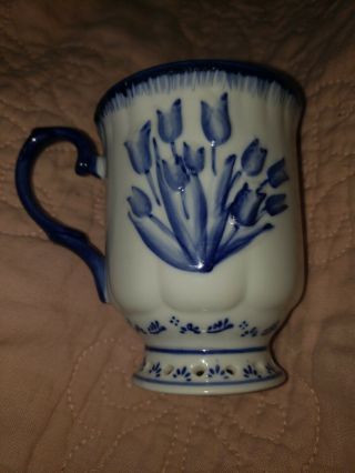Delftware Royal Twickel Ter Steege Holland Handpainted Blue Tulip Tea Cup/Mug 3