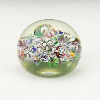 Vintage Paul Ysart Scottish Glass - Millefiori Decorated Paperweight - Lovely 3