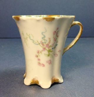 Vtg Haviland Limoges Cabinet Tea Coffee Mug Cup Pink Blue Flowers Ribbons Gold