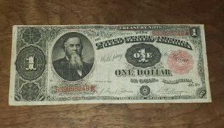 Fr.  351 1891 $1 One Dollar “stanton” Treasury Note - Writing On Back